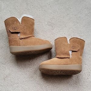 UGG Tan Suede Velcro Winter Baby Boots